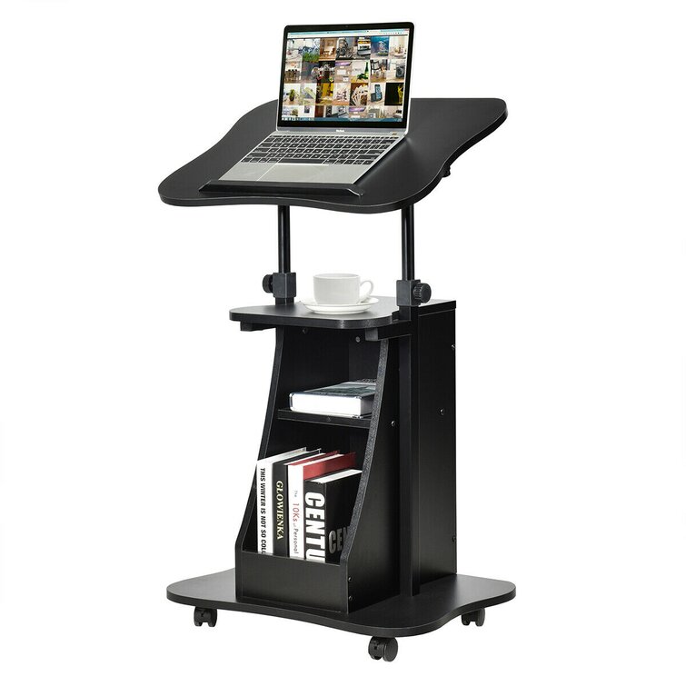 Gymax 47.5'' H x 21.5'' W Laptop/Computer Cart Or Stand with